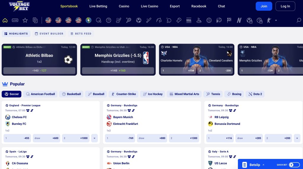 VoltageBet Parlay Betting Sportsbook